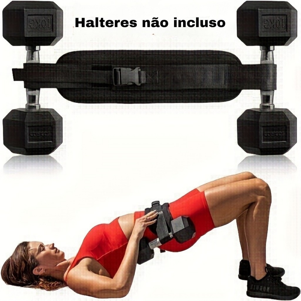 Cinturão Treino Elevação Pélvica Glúteos Peso Ajustável Fitness Academia Treino em casa