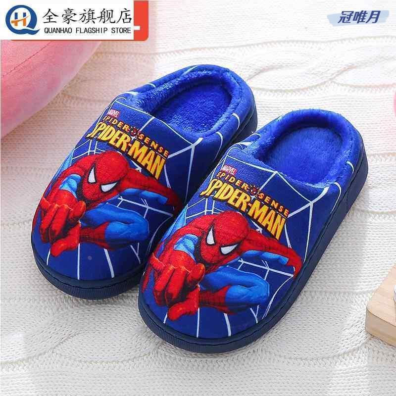 Spiderman crianças chinelos de algodão 2024 novo estilo meninos primavera quente meninos sapatos de algodão interior méd