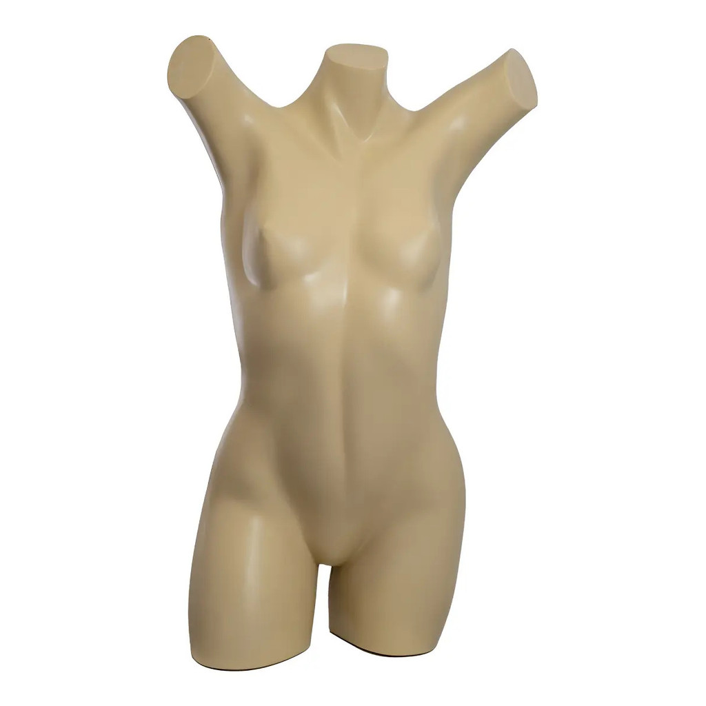 Manequim Busto Feminino Plástico Bege Expositor De Roupas De Banho