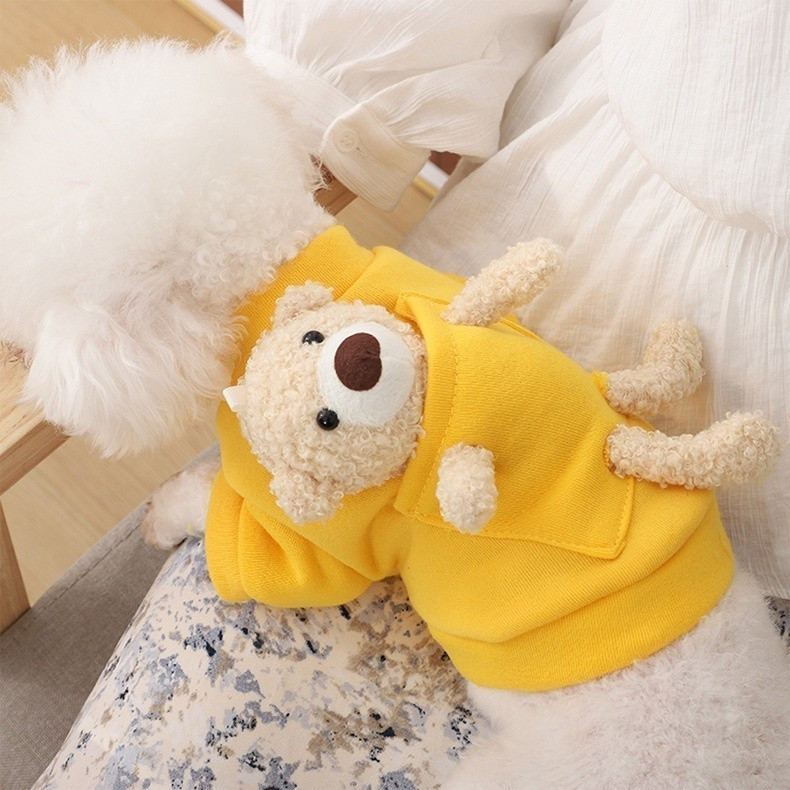Suéter Fofo de Urso para Cães, Modelos de Primavera e Outono, para Teddy, Yorkie e Cães Pequenos, Roupa de Veludo Quente
