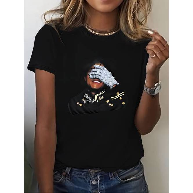 「Mina Hana」Camiseta Feminina Tema Moda Feminina Estampa Elegante Confortável Linda Estilosa Verão
