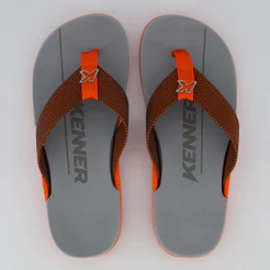 Chinelo Kenner NK6 Cinza e Laranja
