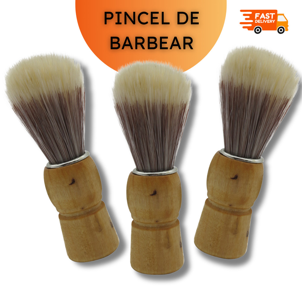 Pincéis de Barbear Macio Cabo Madeira Pincel Barbeiro