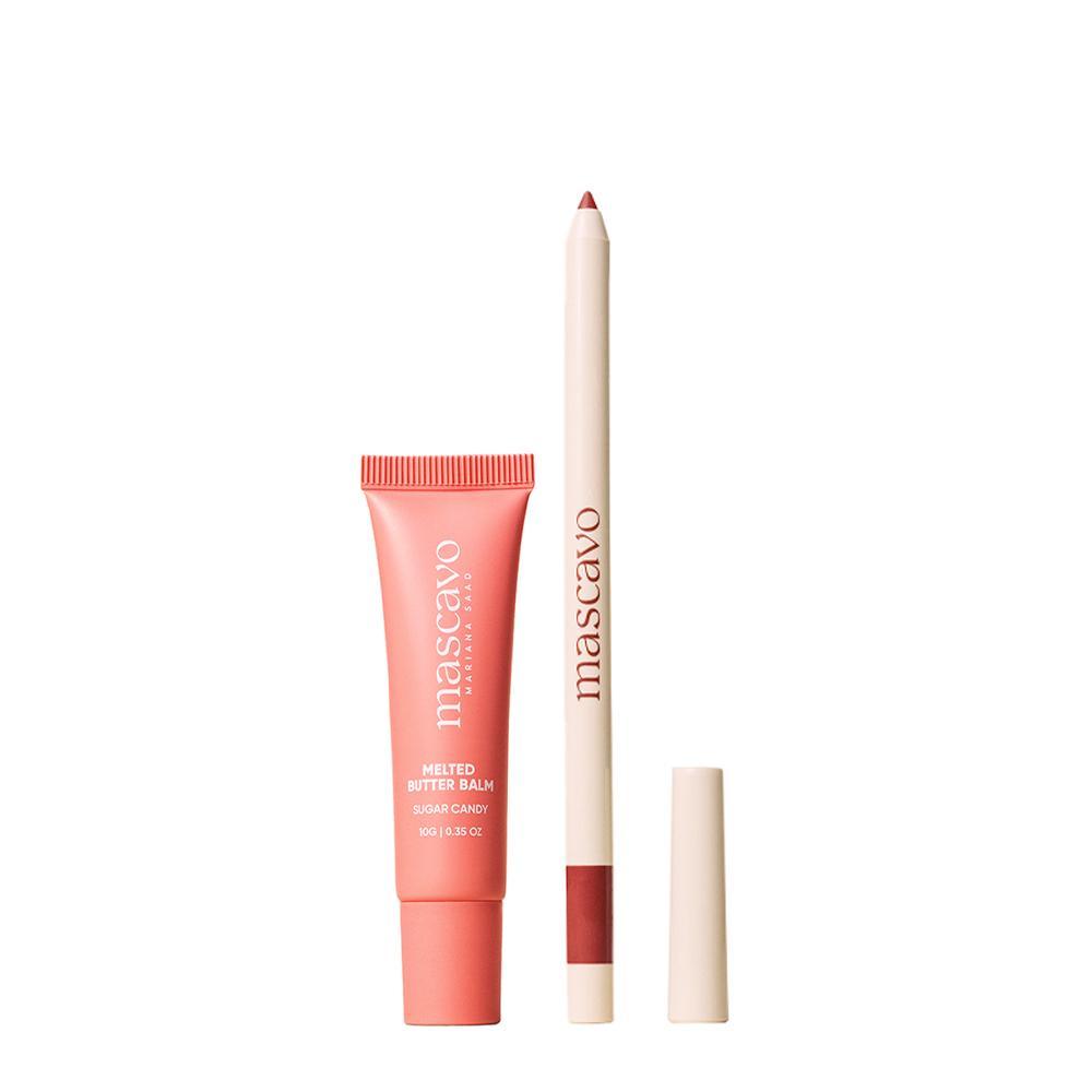 Kit Mascavo Lip Balm Sugar Candy 10G + Lapiseira Labial Dusty Rose 0,3G