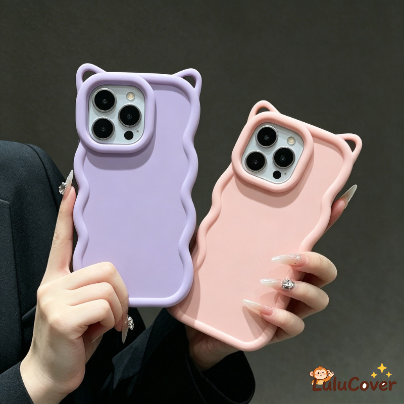 Adorável Capa Fosca Com Orelha De Gato 3D Para Samsung Galaxy A37 A36 A26 A35 A25 A34 A24 A33 A23 A32 M32 M23 A31 A30 A3