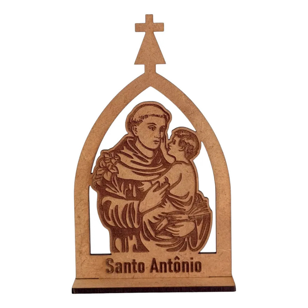 Kit Com 10 Lembrancinhas Santo Antônio Em Mdf Cru 3mm