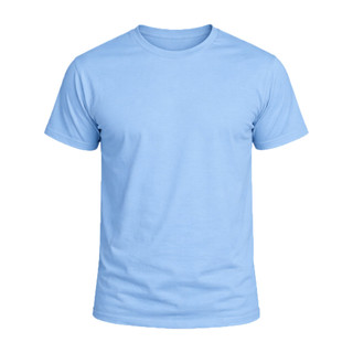Camiseta Masculina Básica Algodão Confortável Casual Lisa Azul Bebê