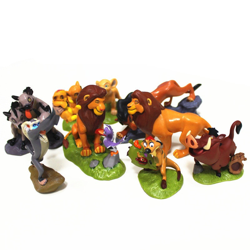 12pcs/Conjunto Desenho Animado O Rei Guarda Leão Figuras Kion Simba Bunga Beshte Fuli Ono PVC Action Figure Brinquedos P