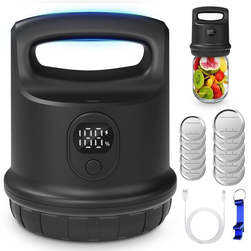 Coobiiya Mason jar Seladora A Vácuo Para Potes De Boca Largos E Regulares Com Alça Ergonômica , Máquina Sem Fio Ferramen