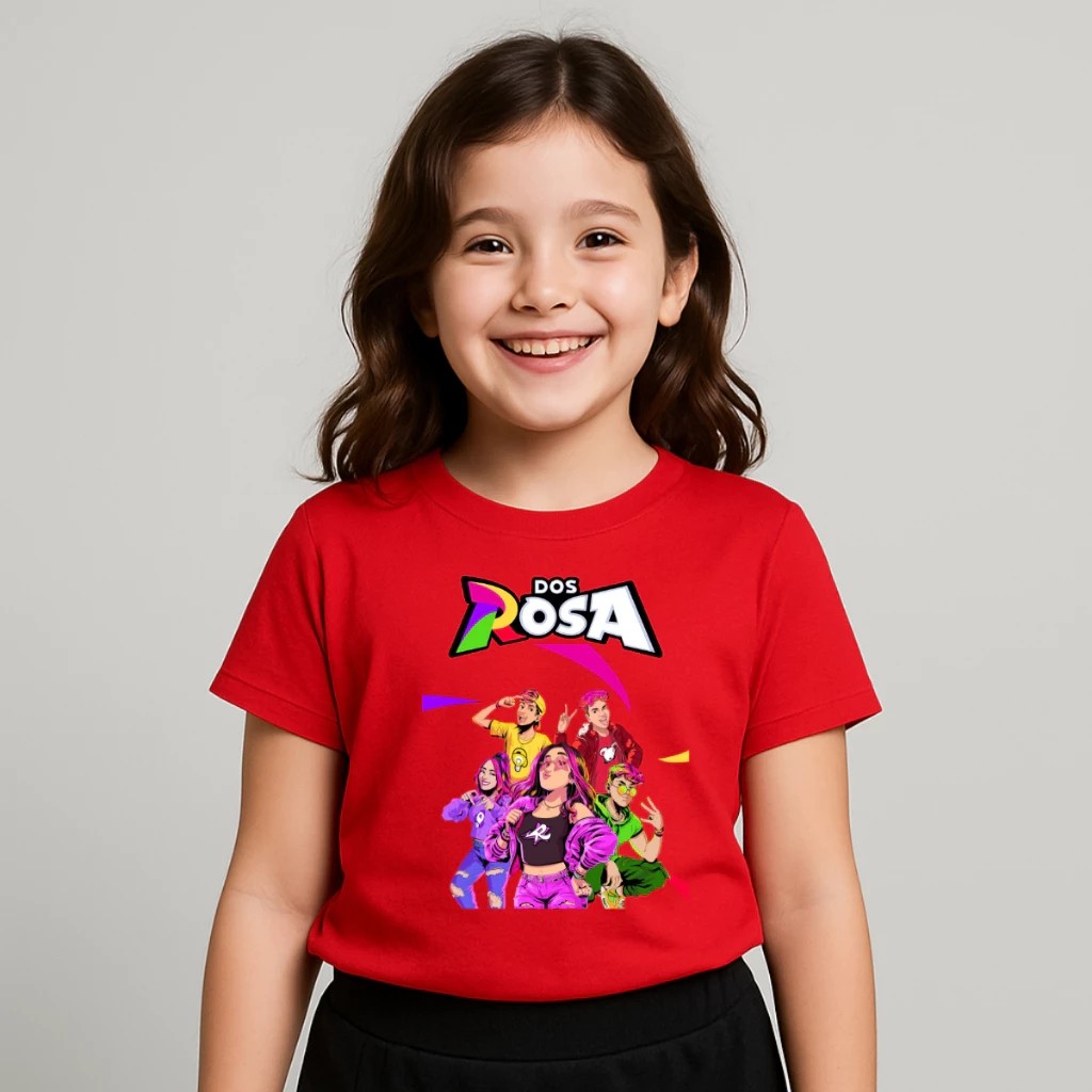 Camiseta Infantil Estampada Dos Rosas Divertida Menino Menina 100% Algodão Confortável Dia a Dia Estilosa Escolar