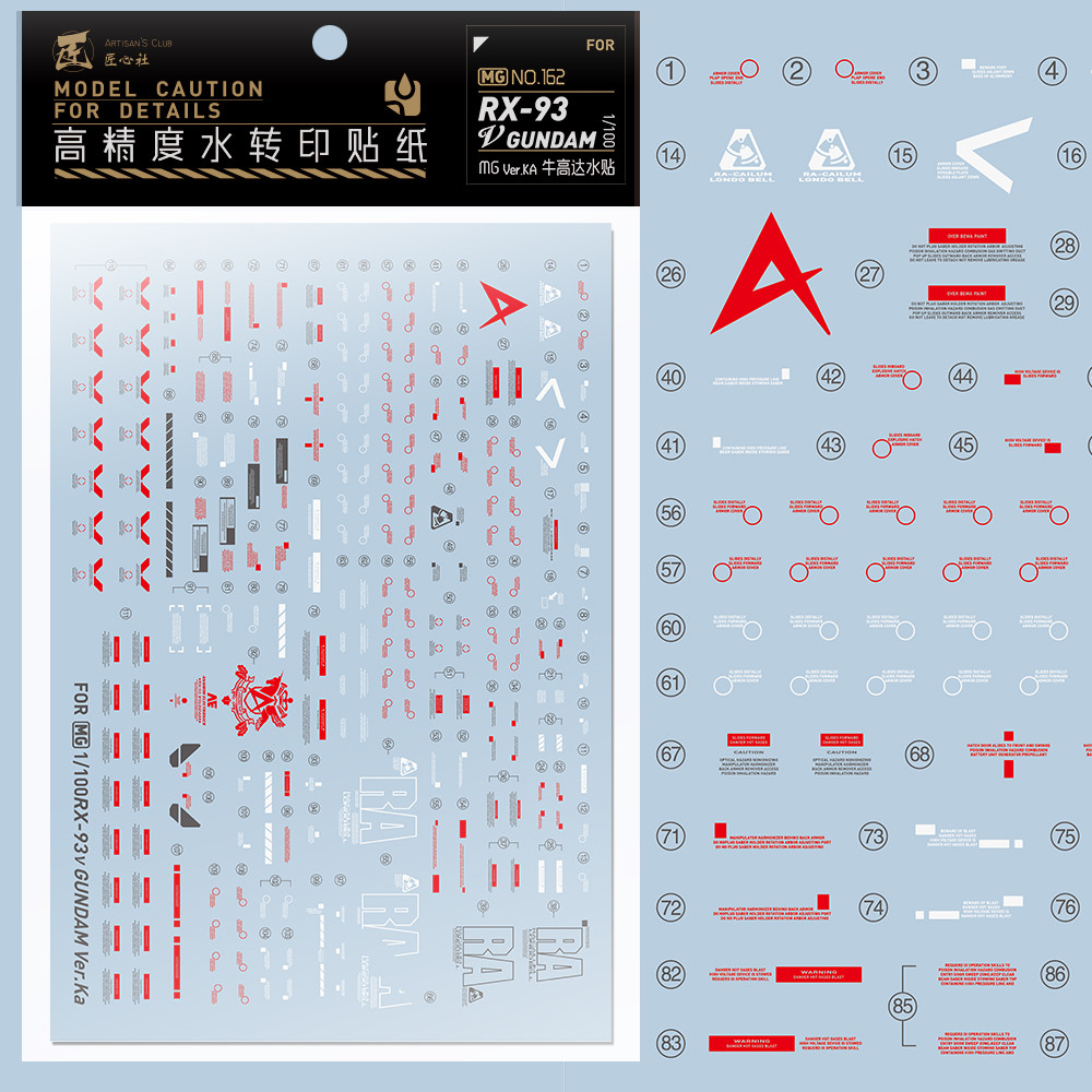 Ingenious Club MG Kaniu Niu Gundam Adesivo de água 1/100 Adesivo de transferência de água de alta precisão