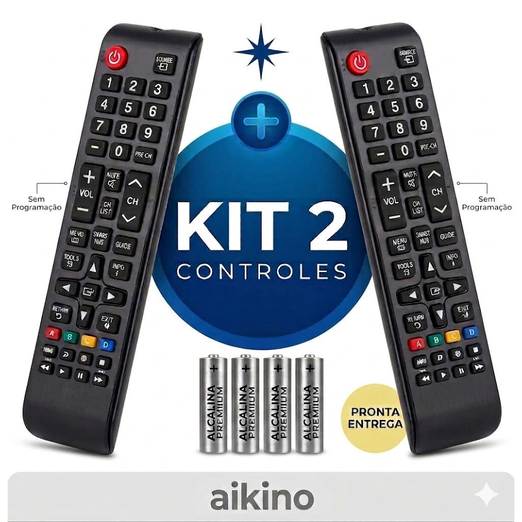 kit Controle Remoto  Compatível Tvs para Samsung Smart Tv Hub-7036/7028 FBG 7036 SKY-8008 LE-7028 Plasma Lcd Led