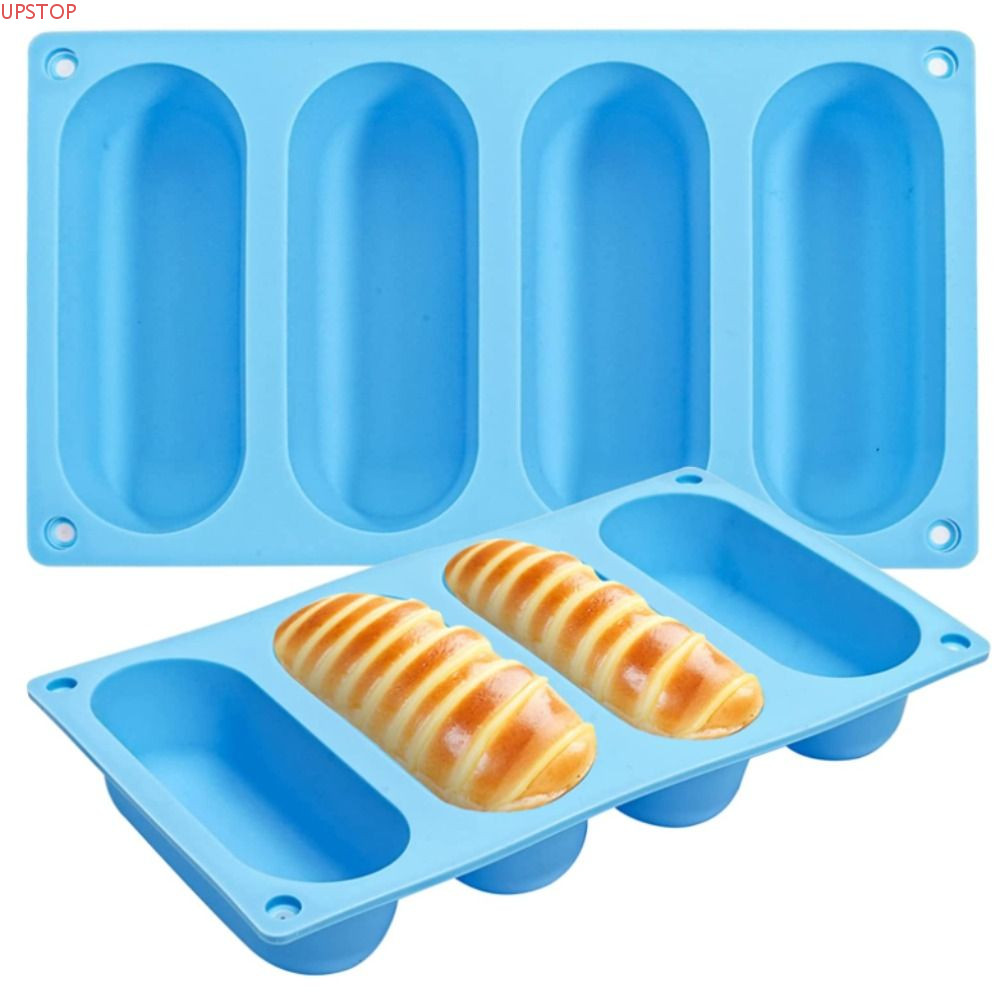 UPSTOP 2 Pacotes De Moldes De Pão De Cachorro-Quente De Silicone , Bandeja De Cozimento DIY , Forma , Assadeira À Prova