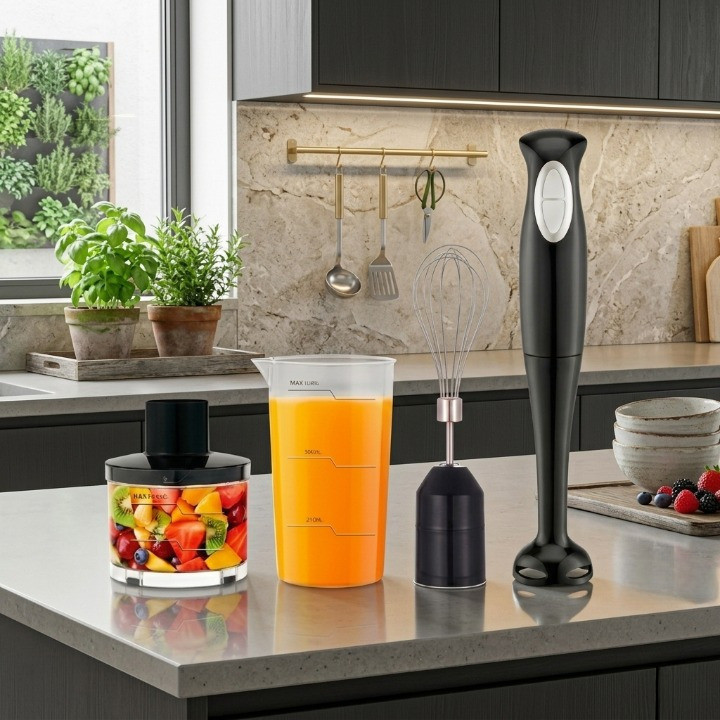 Mixer de Mão 3 em 1 300W Profissional Inox com Batedor de Ovos 127V omni