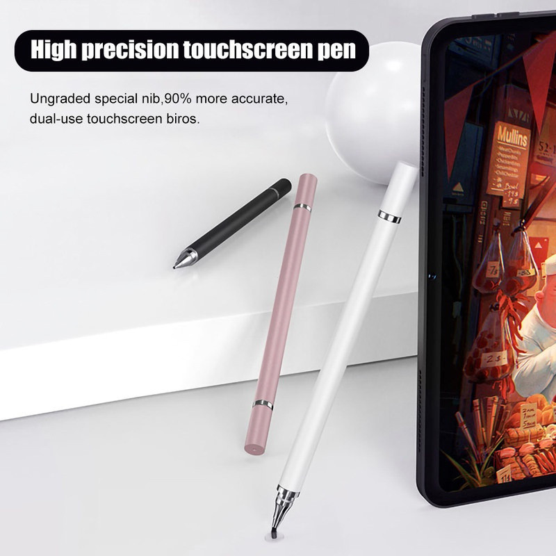 Caneta capacitiva universal dois em um para tablet, alta precisão, sem atraso, configuração