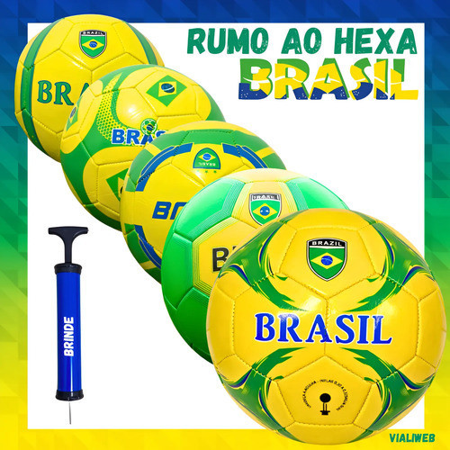 Bola De Futebol Do Brasil Seleção Brasileira Copa Do Mundo Verde E Amarela tamanho 5 treino infantil campo quadra