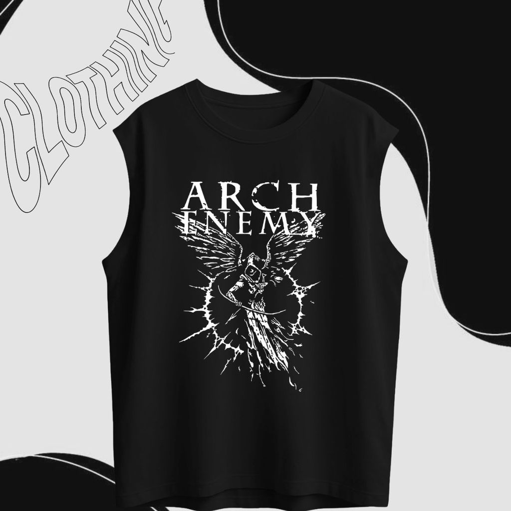 Regata Oversized Arch Enemy Banda Heavy Metal Death Metal Melodico Rock Anjo Caido Asas Caveira Musica Show Vida