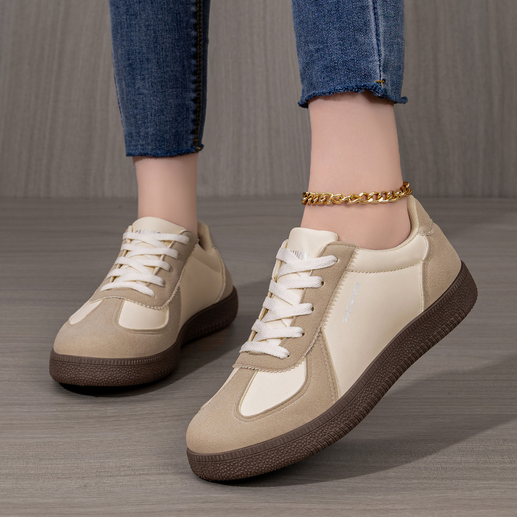 Sapatos femininos primavera leve sapatos casuais cor sólida simples sapatos de treinamento alemão All-Match sapatos femi