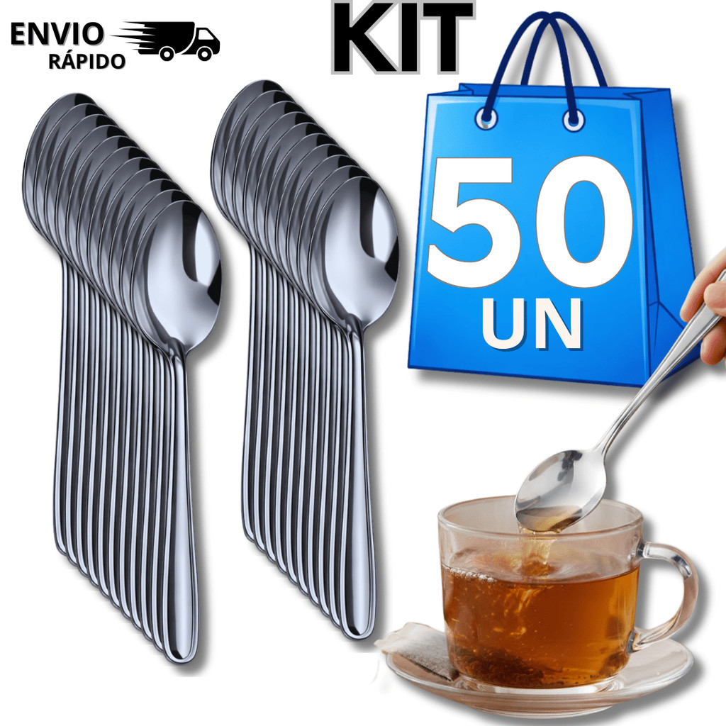 Talheres Colheres de Chá Inox 13,6cm Aço Inox Ideal Chá Café Chocolate Quente Cozinha Buffet Restaurantes