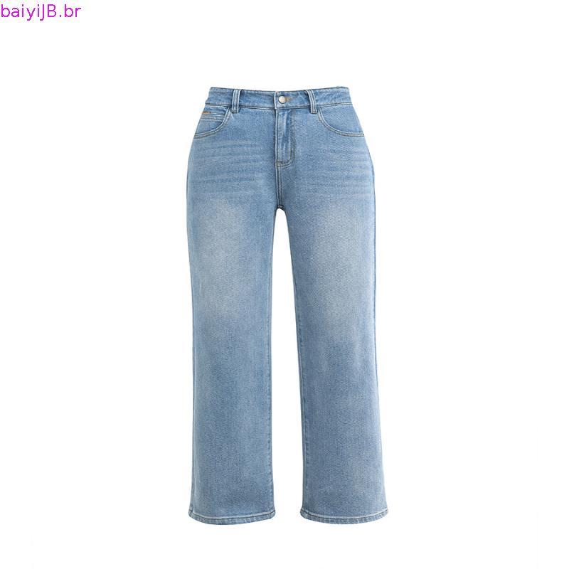 Calça Wide Leg Pantalona Feminina Cintura Alta Jeans Moda Bolso Alfaiataria Flare Perna Larga