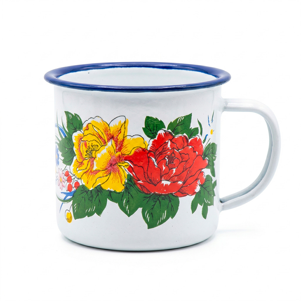 Caneca Esmaltada Branca N5 Agata 90ml Xicara Cafe Expresso Retro Fazenda Decoracao Milla Lavavel