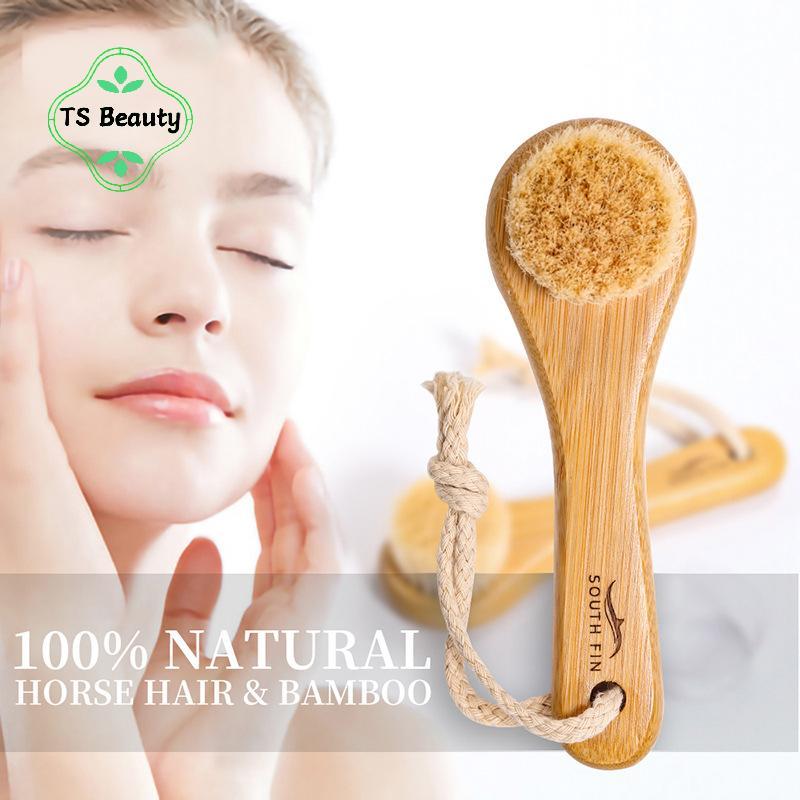 TS FASHION 1PC Escova Esfoliante De Limpeza Facial Cabelo De Bambu Massagem Cuidados Faciais Profunda De Poros .
