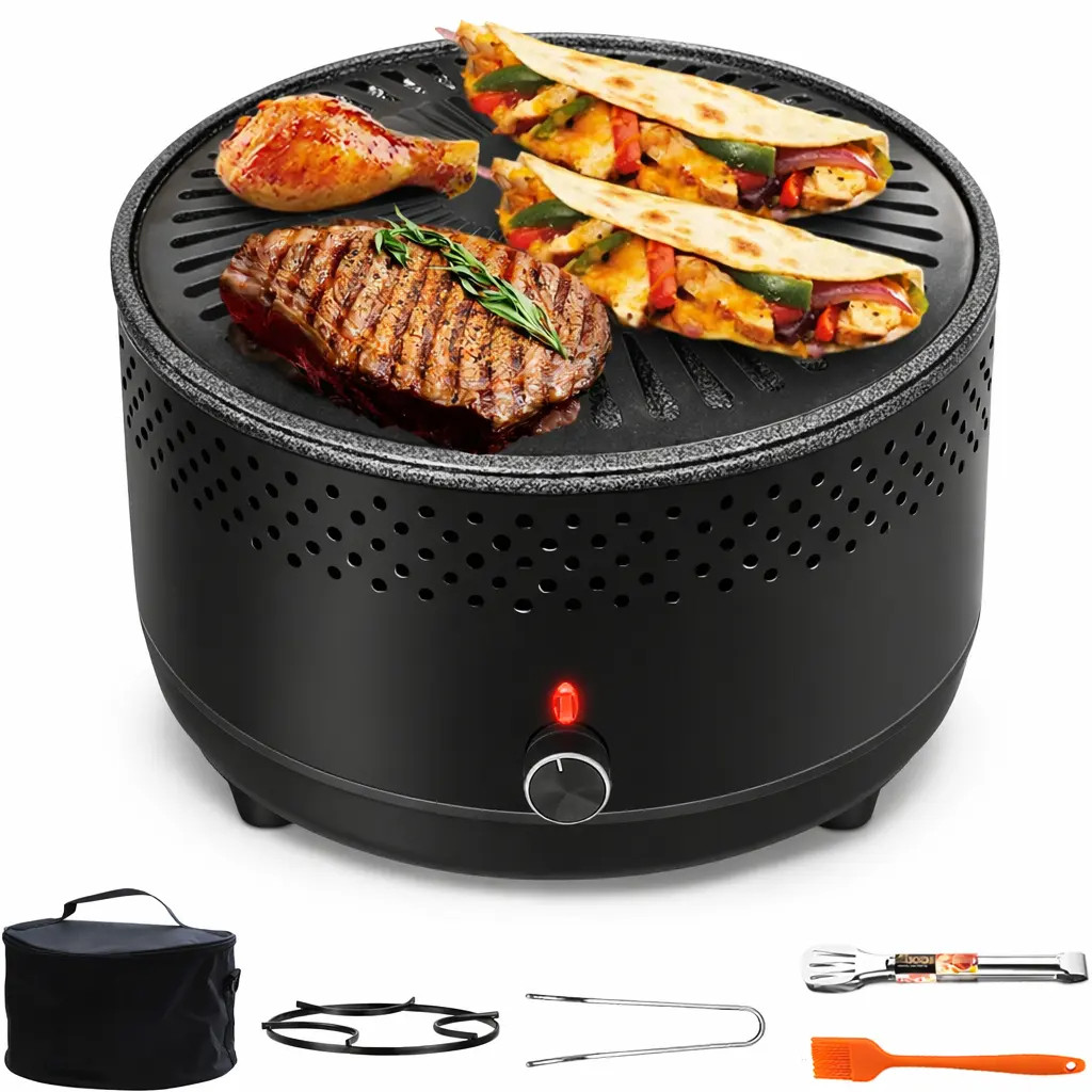 Churrasqueira Portátil A Carvão Biscuitt Steak Master Smoke Fire USB Com Bag