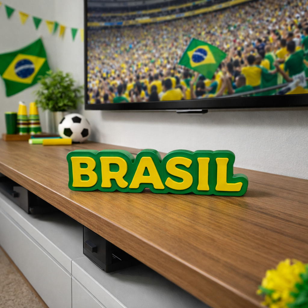 Brasil Enfeite Letreiro Decorativo Família Decoração Premium Palavra Decorativa Copa do Mundo
