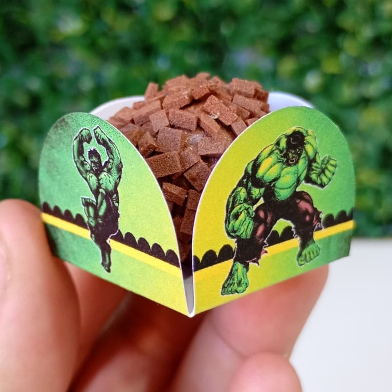 FORMINHA 4 PÉTALAS PARA DOCES HULK PARA DOCINHOS BRIGADEIRO FESTA INFANTIL ANIVERSARIO