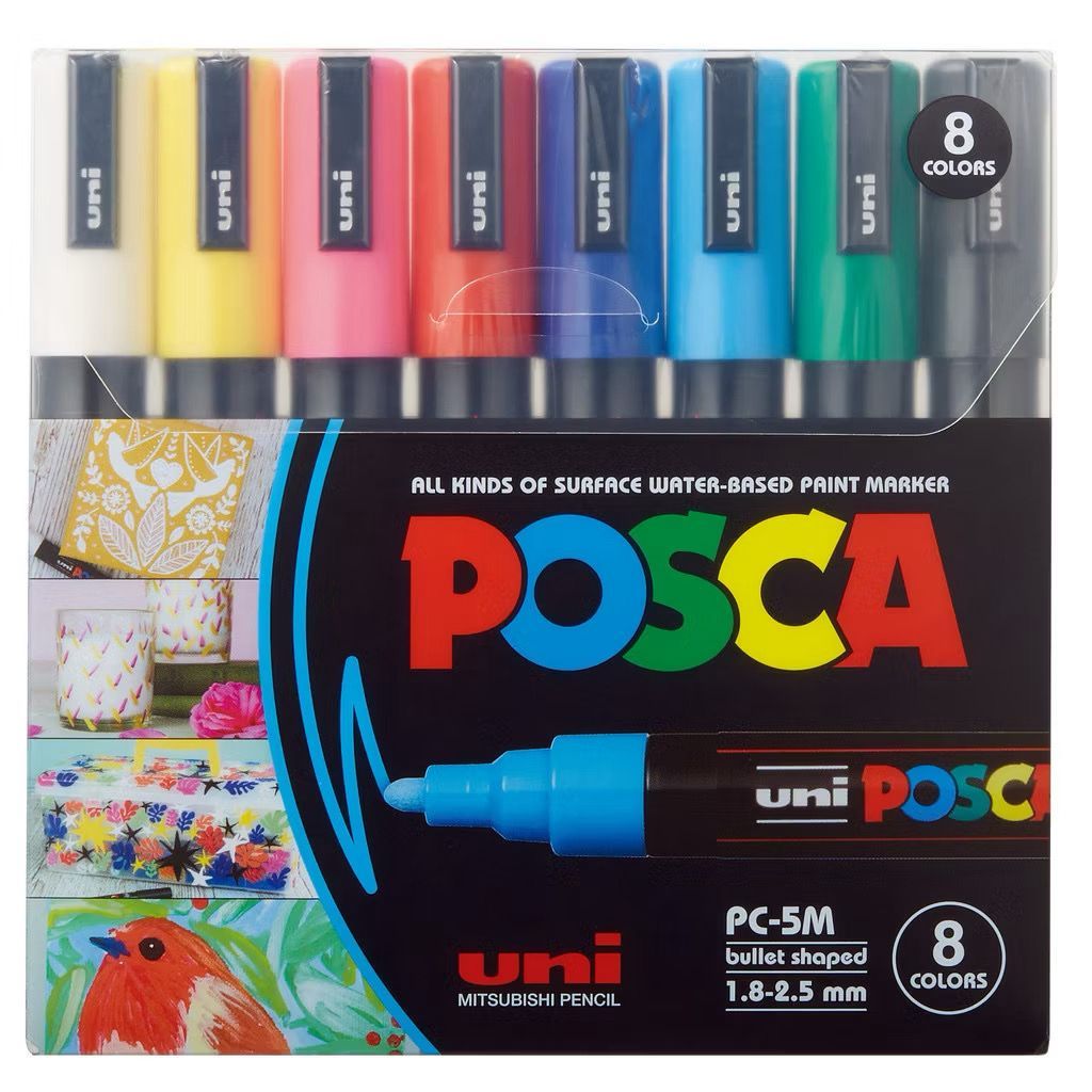 Caneta Posca Original Uni PC-5M | Permanente Multiuso | Papel, Tecido, Tênis e Customização