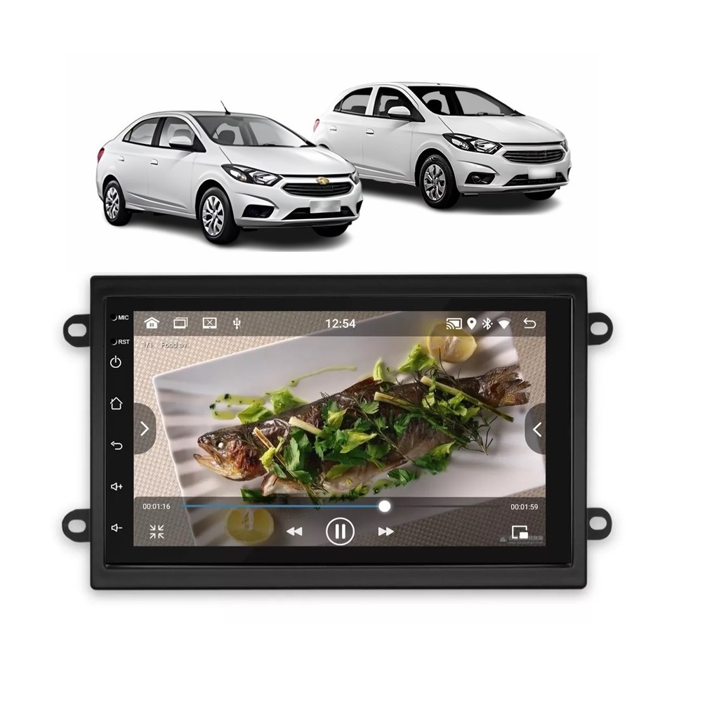 Kit Multimidia Onix Joy Prisma Cobalt Spin 7 Pol Carplay AndroidAuto Sem Fio - Roadstar 7200BR