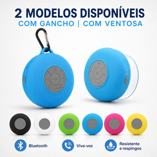 A Mini Caixa de Som Bluetooth para Banho Android E IOS Resistente à Água com Ventosa ou Gancho