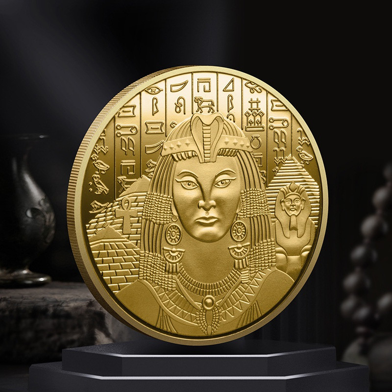 Moeda Comemorativa Grega Antiga Pirâmide Da Sorte Do Deus Egípcio De Ouro Sol Medalha