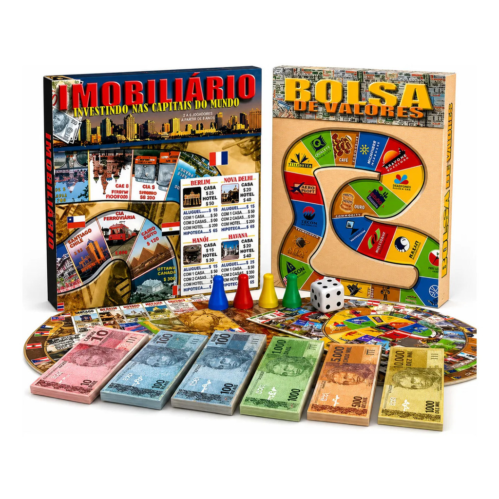 Jogo Imobiliário Bolsa Valores Aprender Investir Brincando
