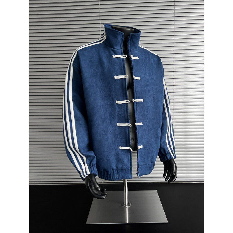 Jaqueta Masculina HJQH com Gola em Patchwork, Estilo Casual Elegante e Moderno, Manga Longa, para Jovens Homens M5UV