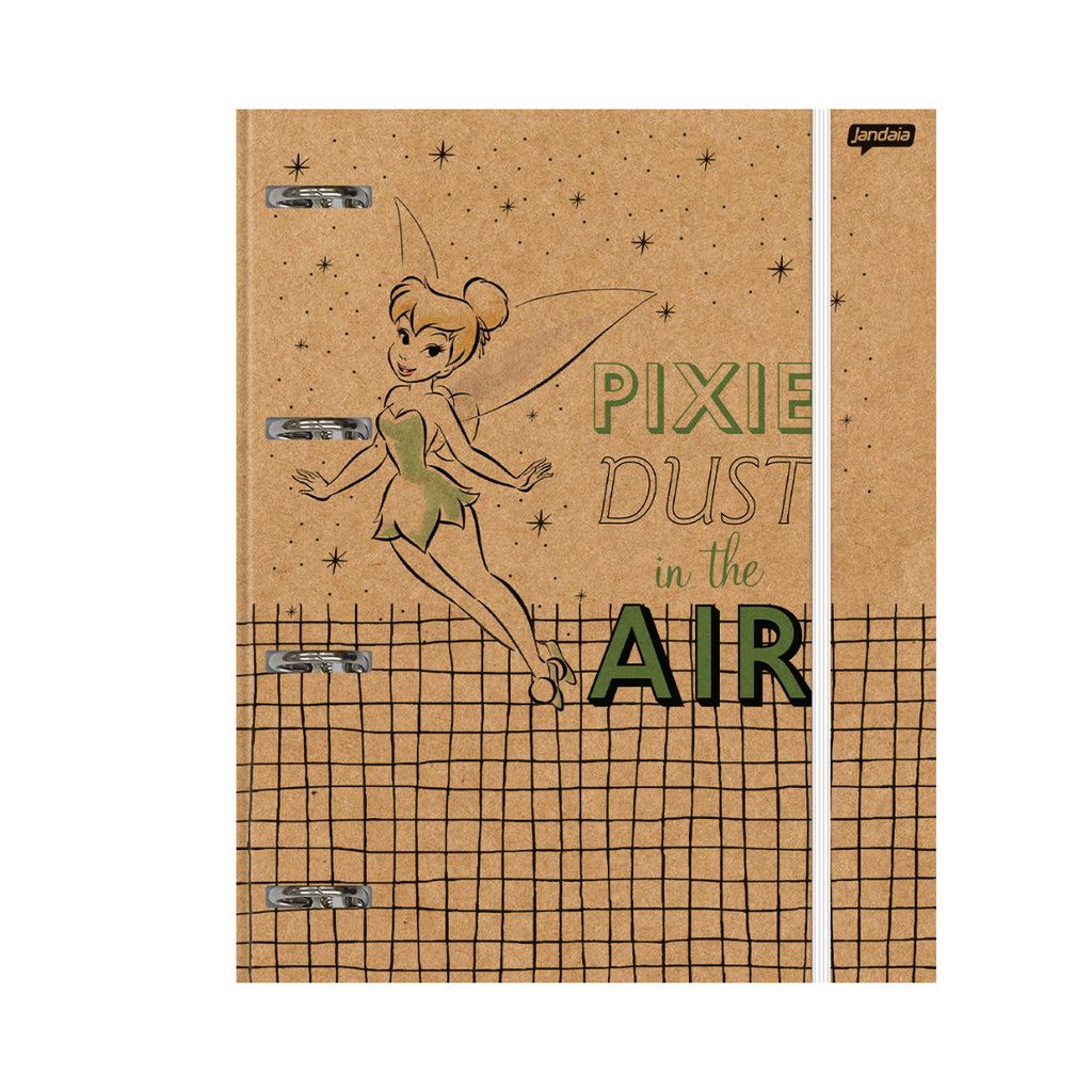 Caderno Argolado Disney Kraft Colegial 80 folhas - Jandaia Capa:Tinker Bell 1