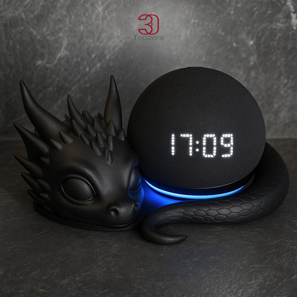 Suporte Dragão para Alexa Echo Dot 4ª geração e Alexa Echo Dot 5ª geração | Base Decorativa Criativa