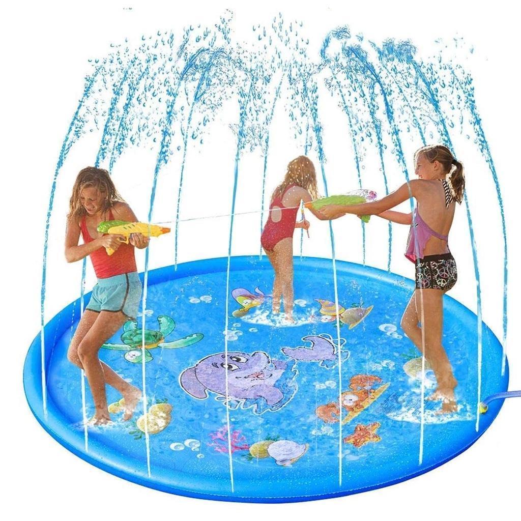 Piscina Inflável Chafariz Infantil Splash Sprinkler Esteira 100CM WM