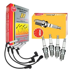 Jogo Cabos E Velas Ngk Corsa Celta 1.0 8v Vhc Gasolina 70 Cv Preto
