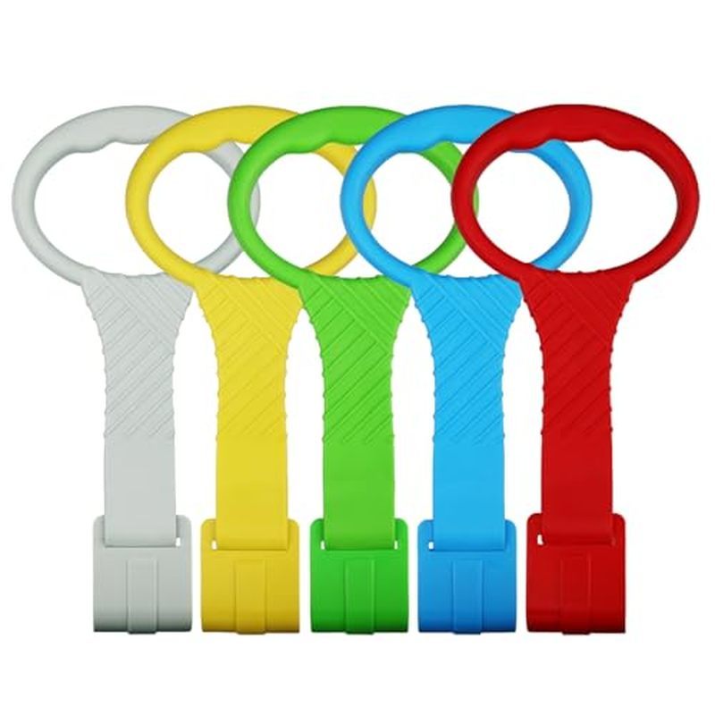 5PCS Playpen Baby Pull Up Rings - Premium Baby Handles for Play Pen Standing Up - Plastic Walking Exercises Assistant Ri