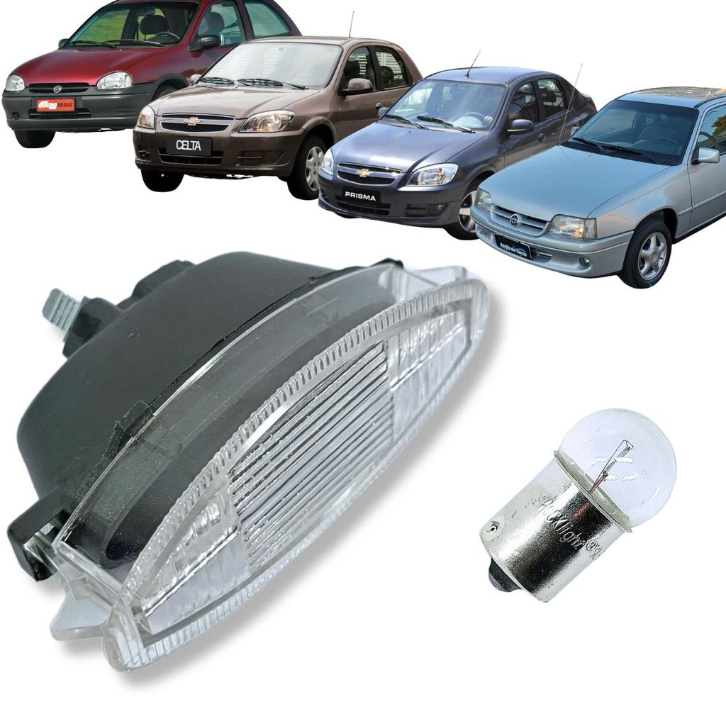 KIT LANTERNA LUZ DE PLACA GM CELTA PRISMA CORSA KADETT ASTRA COM LAMPADA