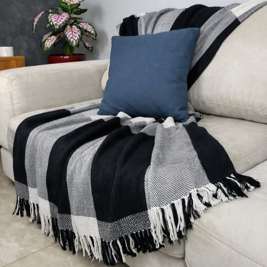 Manta Para Sofá  2,10m x 1,20 m Algodão Decorativa Artesanal | Cobre Sofá e Colchão PROMO