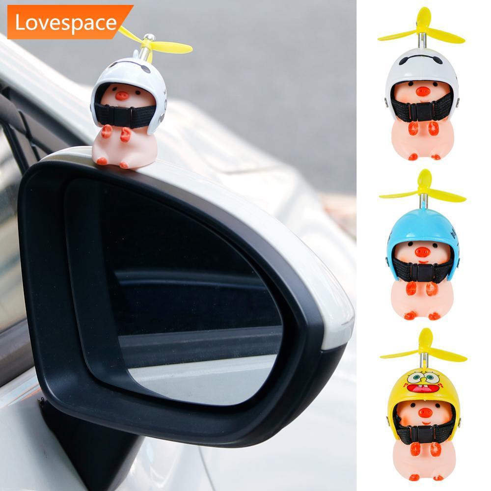 LS-STORE Capacete Pequeno Porco Rosa Acessórios Do Carro Vento Quebrado Bonito-Quebra Pato Auto Decoração F8P2