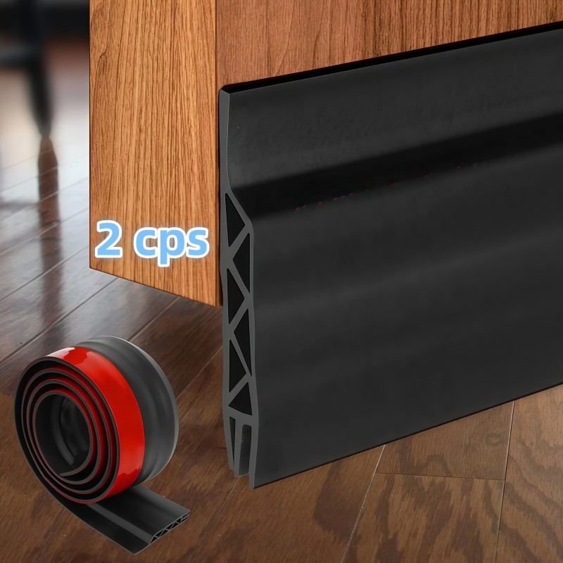 2 pcs Veda Porta Adesivo 1m Borracha Silicone Isolante Acústico Contra Insetos Poeira e Vento - Protetor de Porta 50mm