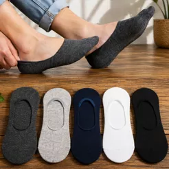 Kit 3/6/9/12 Pares de Meias invisível Sapatilha Masculina 40-46 com Silicone Antiderrapante Interno