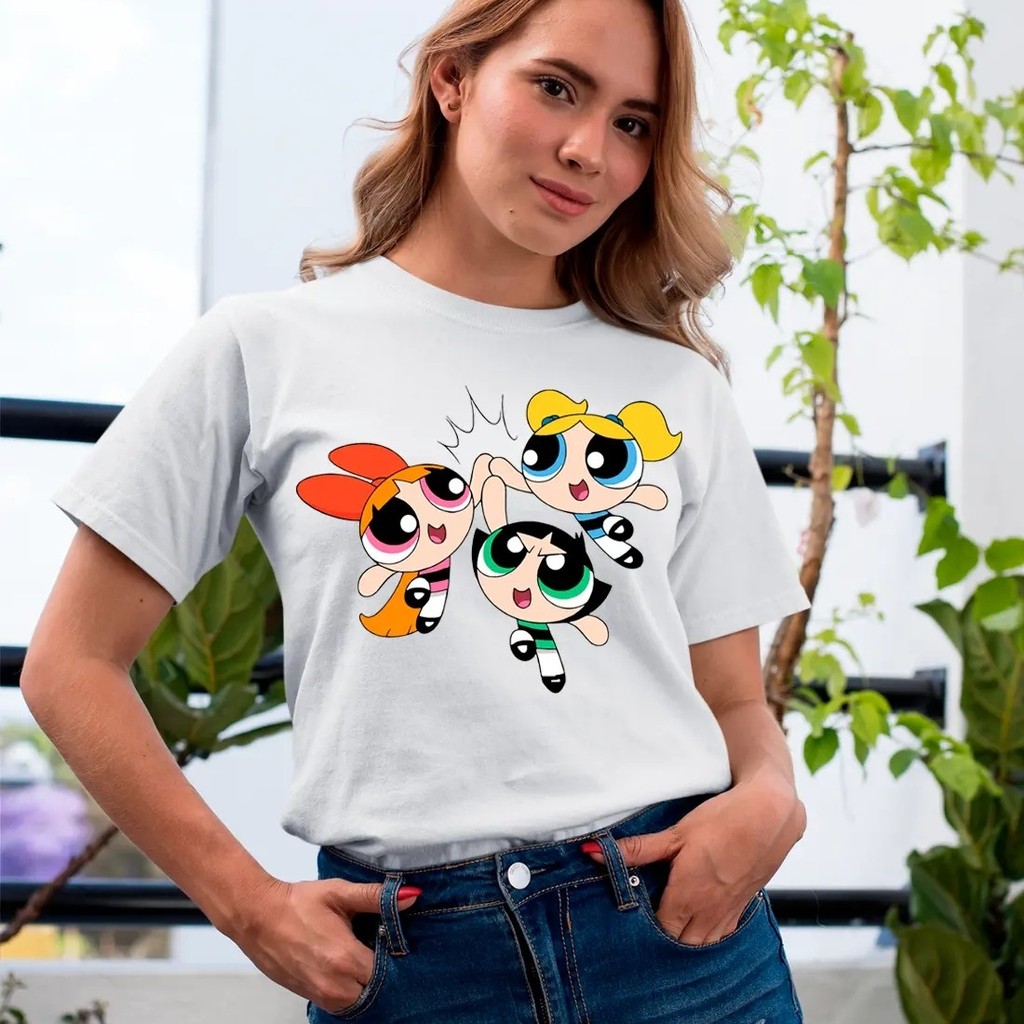 Camiseta Estampada Inspirado Super Poderosas Tocando Mãos Unissex 100% Algodão Frete Grátis Rápido Plus Size