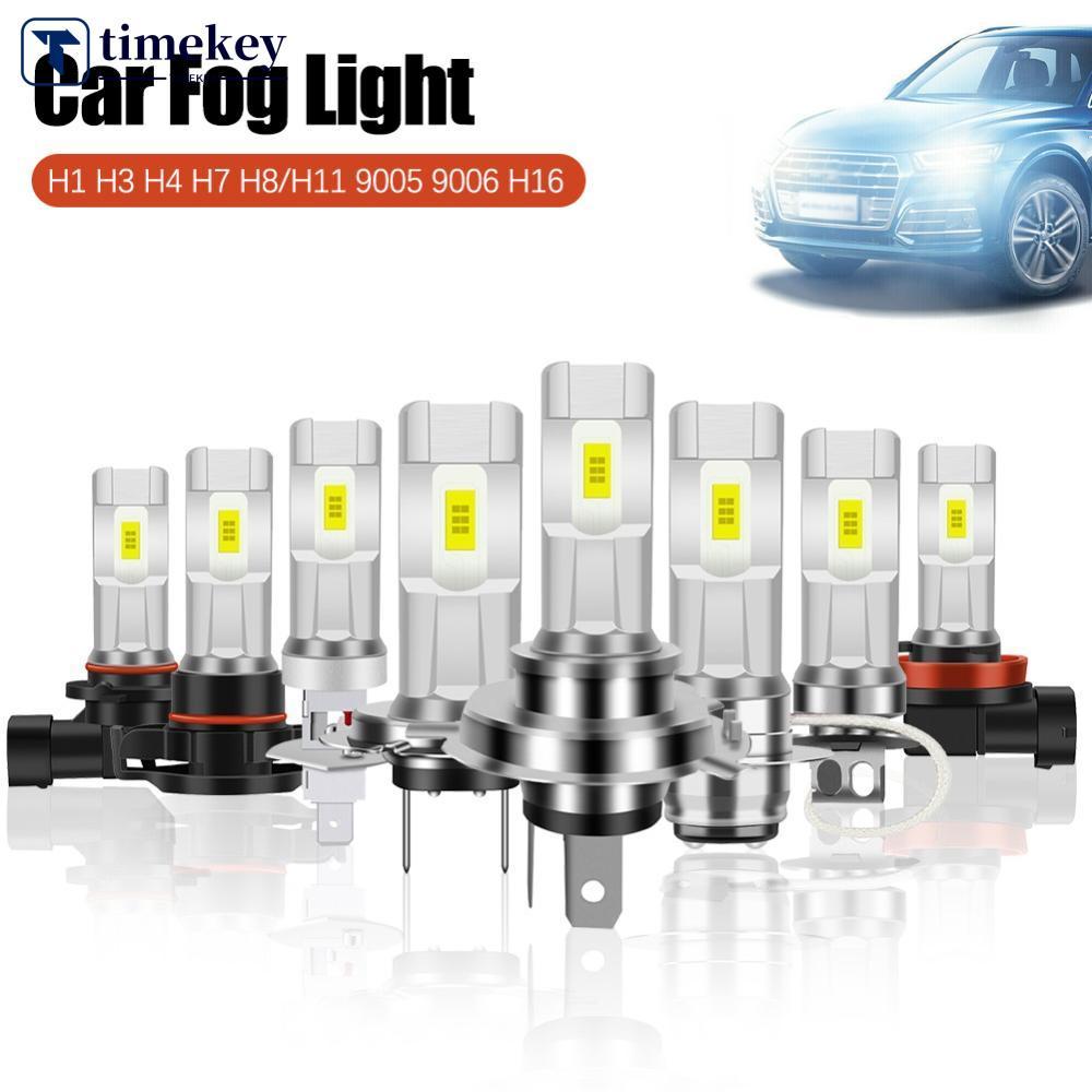 TIMEKEY 1PC 80W Farol Do Carro H1 H3 H4 H7 H8/H11 9005 9006 H16 Lâmpada LED Cabeça 1800LM CSP Chips De Nevoeiro 6000K Br