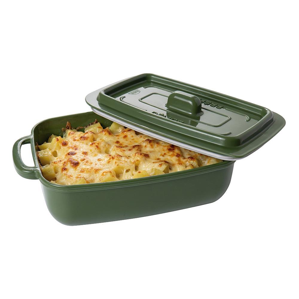 Pote Panelinha Hermética Supreme Verde 450 ml Mini Caçarola Ramekin Plástico Retangular Plasútil