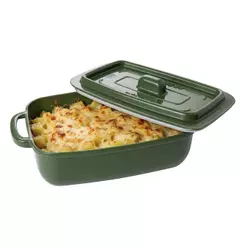 Pote Panelinha Hermética Supreme Verde 450 ml Mini Caçarola Ramekin Plástico Retangular Plasútil