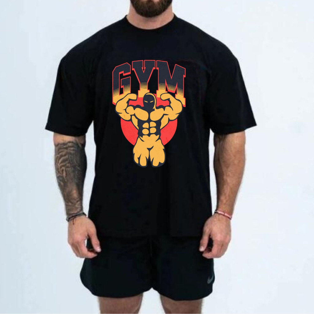 [Camiseta Premium em Algodão Puro]GXG Camiseta Oversized Academia Musculação Treino100% Algodão.